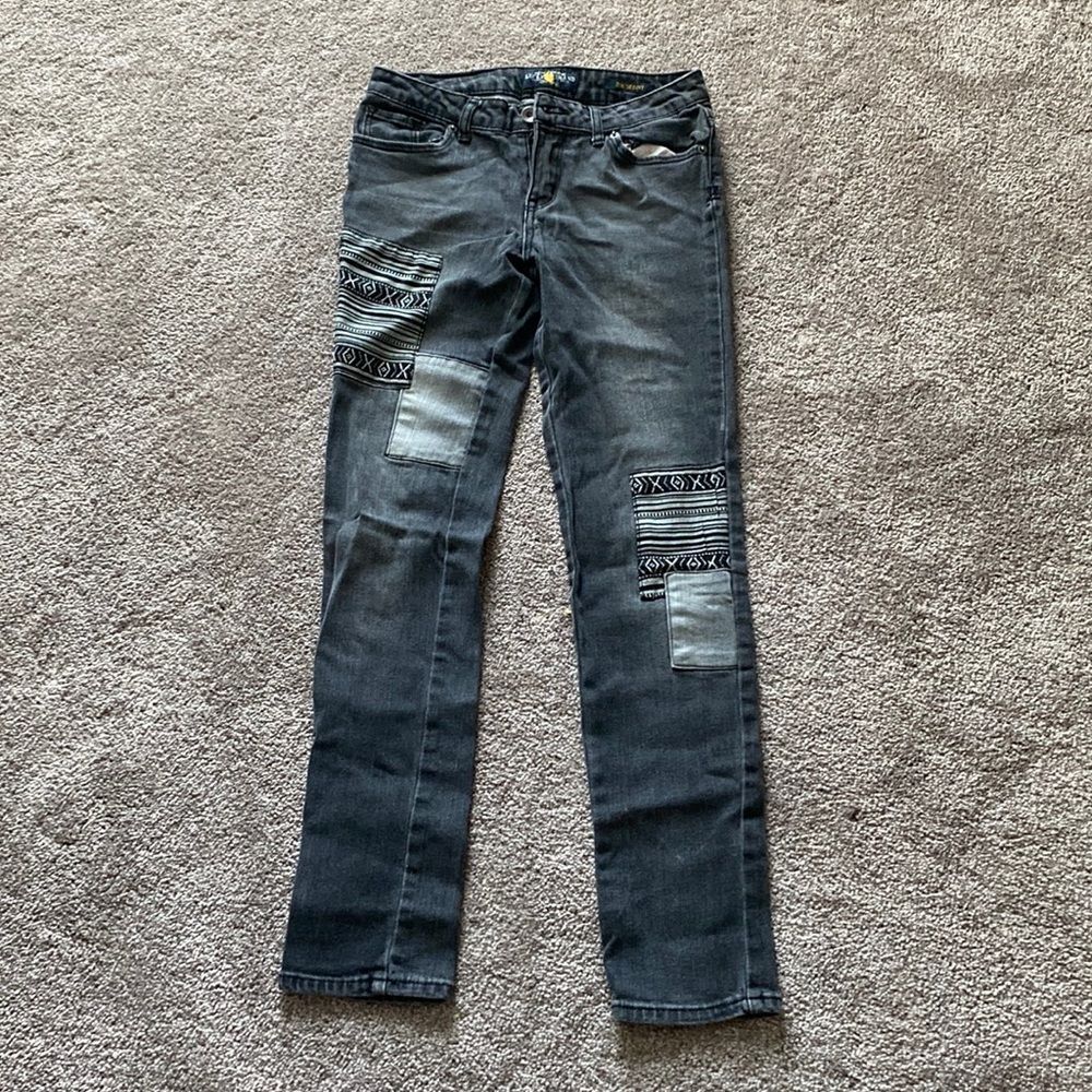 Lucky Brand Zoe Crop Jeans SIZE 14 Patchwork Straight Leg Denim